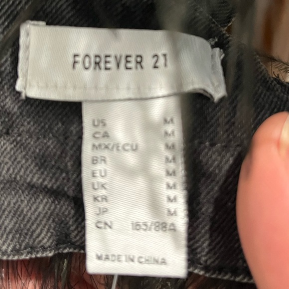 Forever 21 Black Denim Bralette with Feather‎ Trim Sz. M NWT - Picture 6 of 7